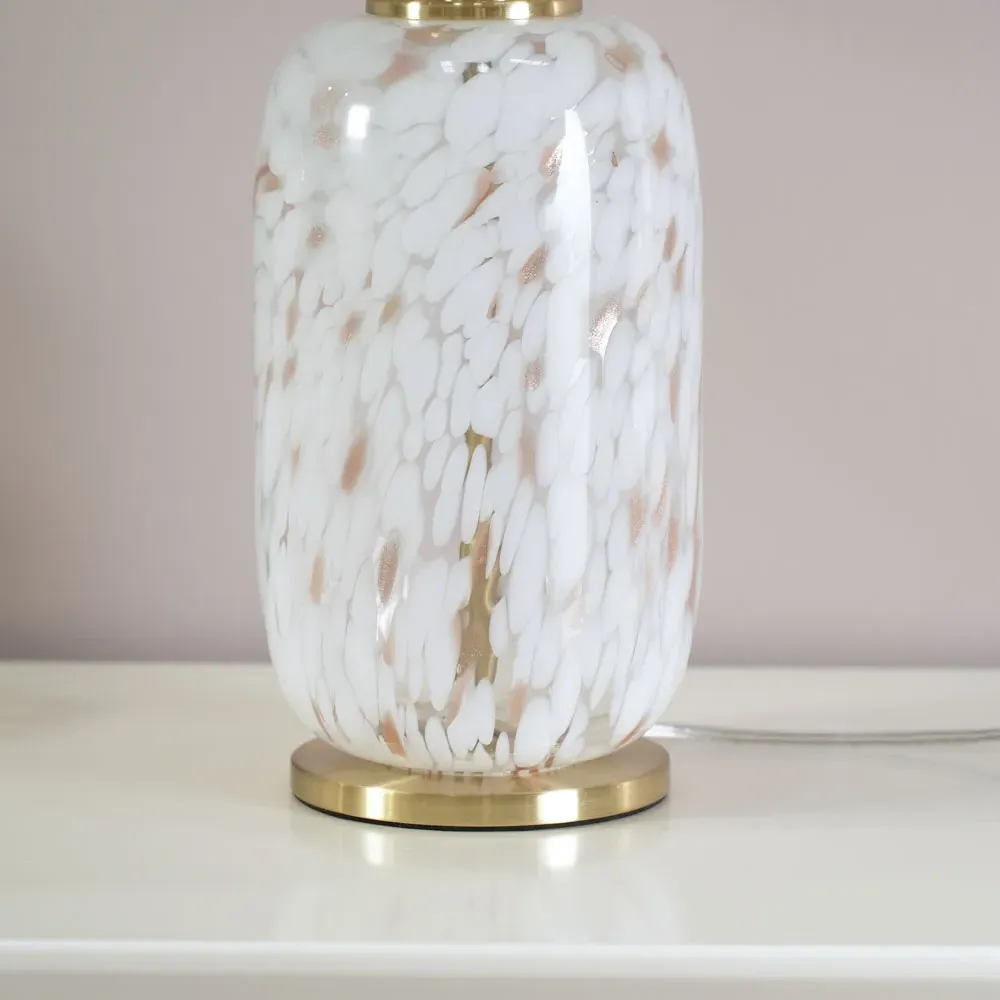 India Confetti Glass LED Table Lamp - Beige