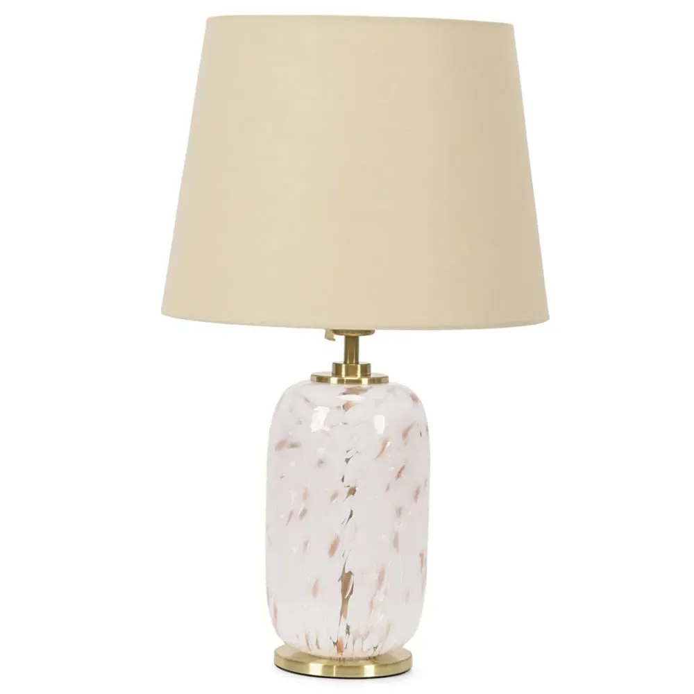 India Confetti Glass LED Table Lamp - Beige