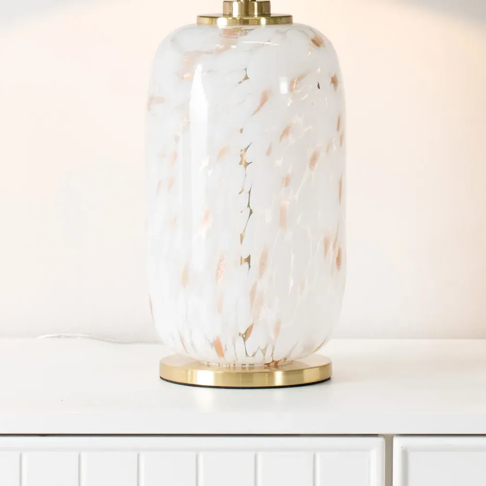 India Confetti Glass LED Table Lamp - Green