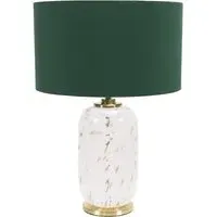 India Confetti Glass LED Table Lamp - Green