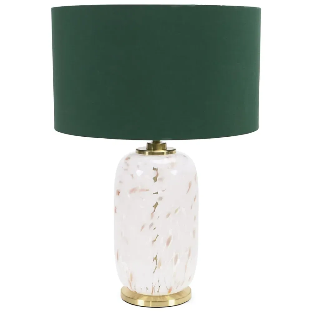 India Confetti Glass LED Table Lamp - Green
