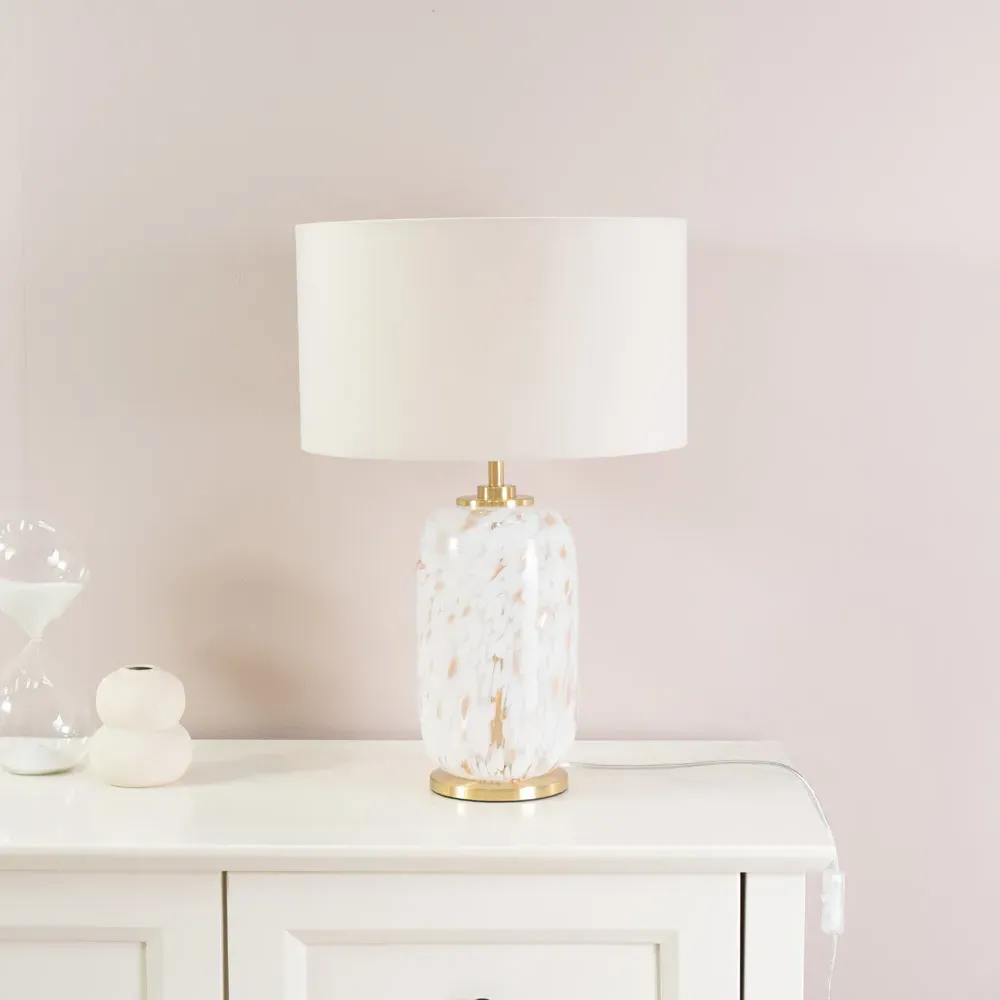 India Confetti Glass LED Table Lamp - Natural
