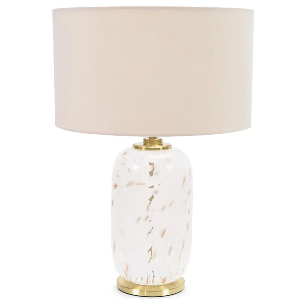 India Confetti Glass LED Table Lamp - Natural