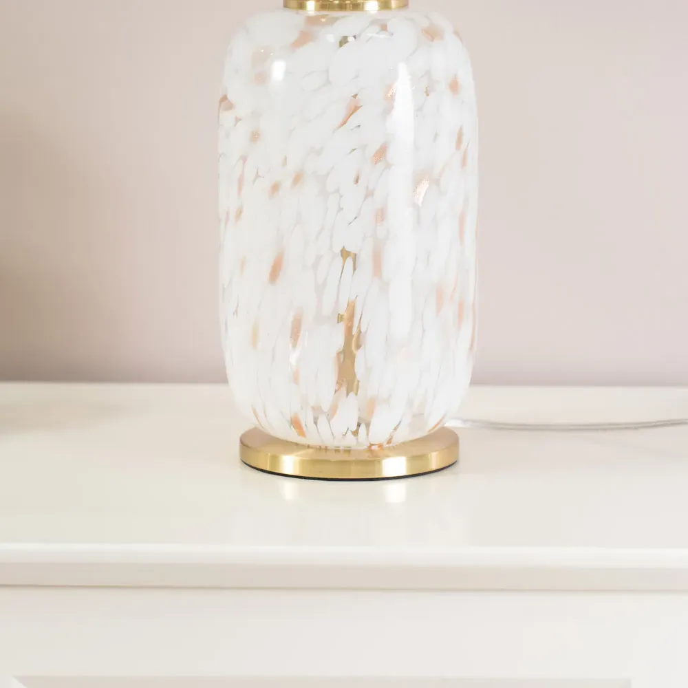 India Confetti Glass LED Table Lamp - White