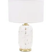 India Confetti Glass LED Table Lamp - White