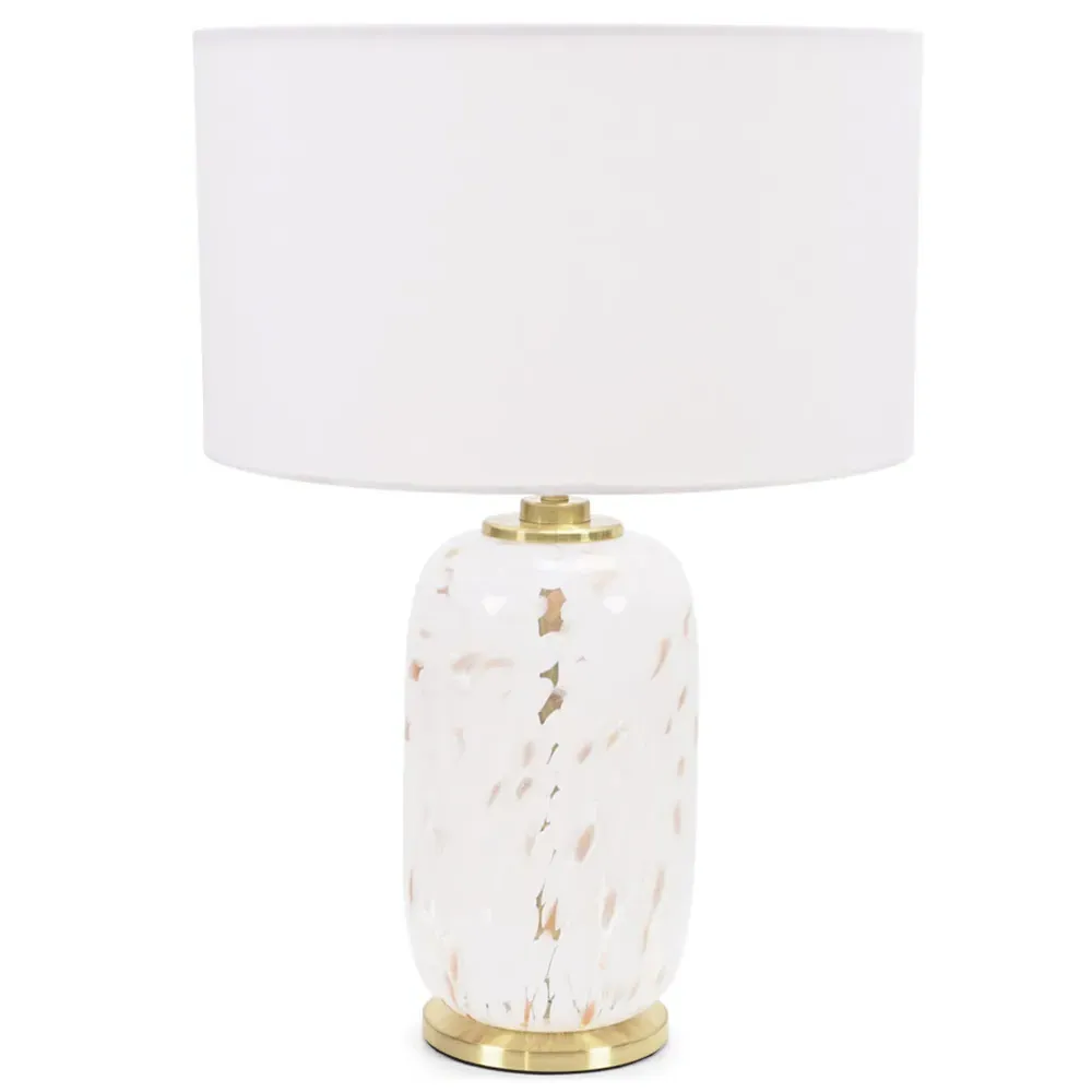 India Confetti Glass LED Table Lamp - White