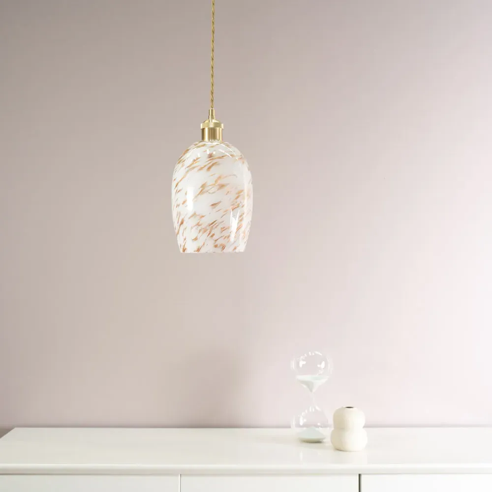 India Confetti Glass Pendant Shade - White, Glass