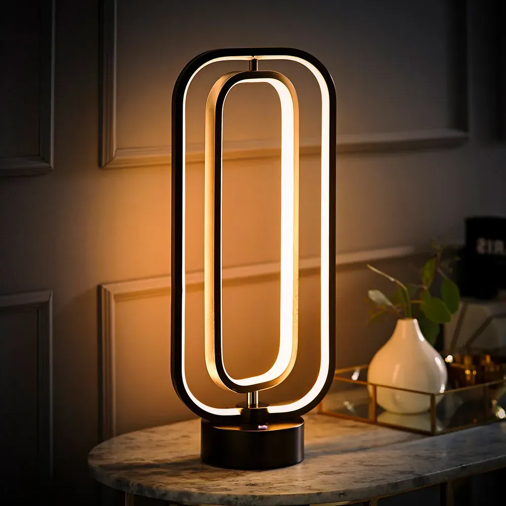Infinity Adjustable Revolving LED Table Lamp - Black