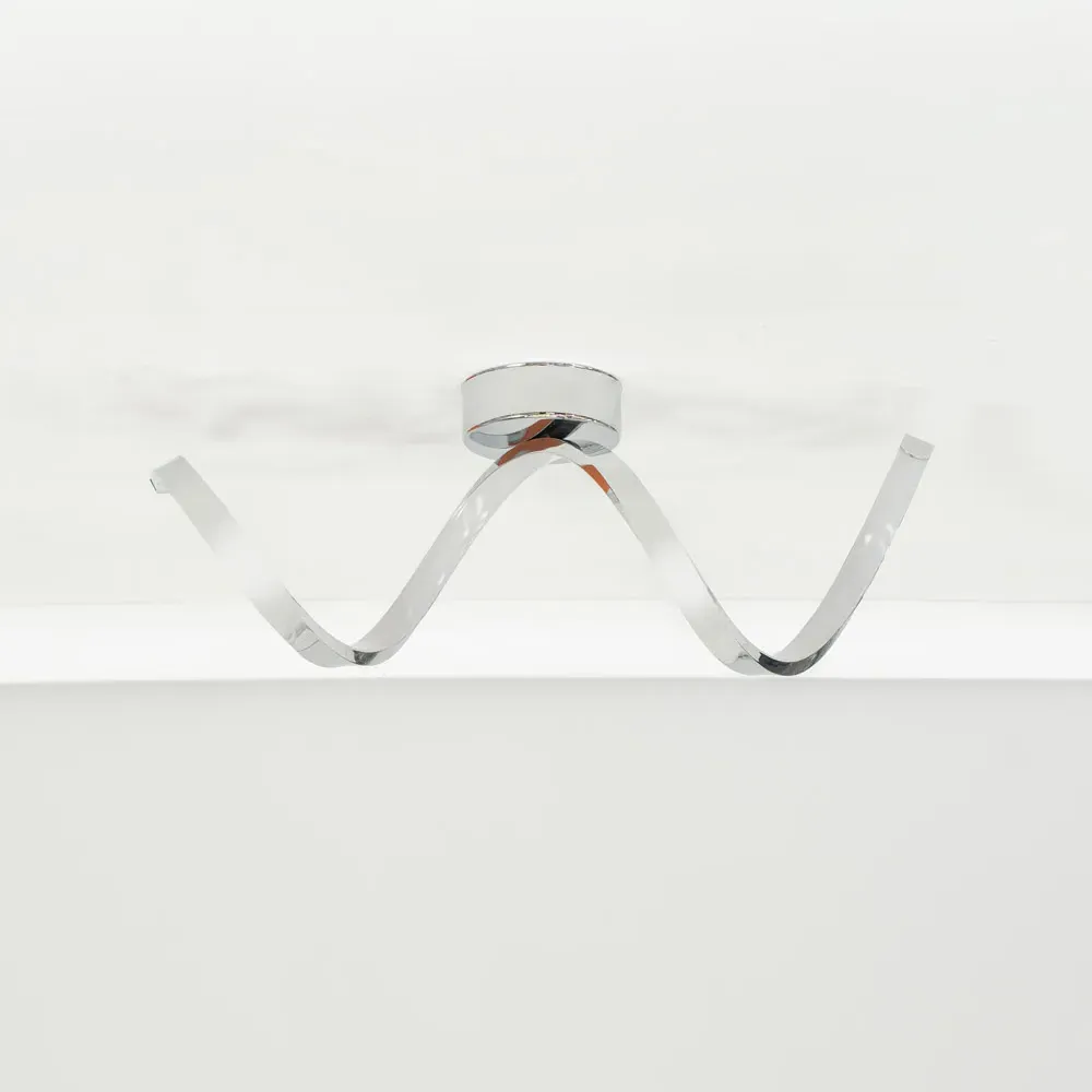 Infinity Chrome Single Twist Integrated LED Ceiling Light - Silver