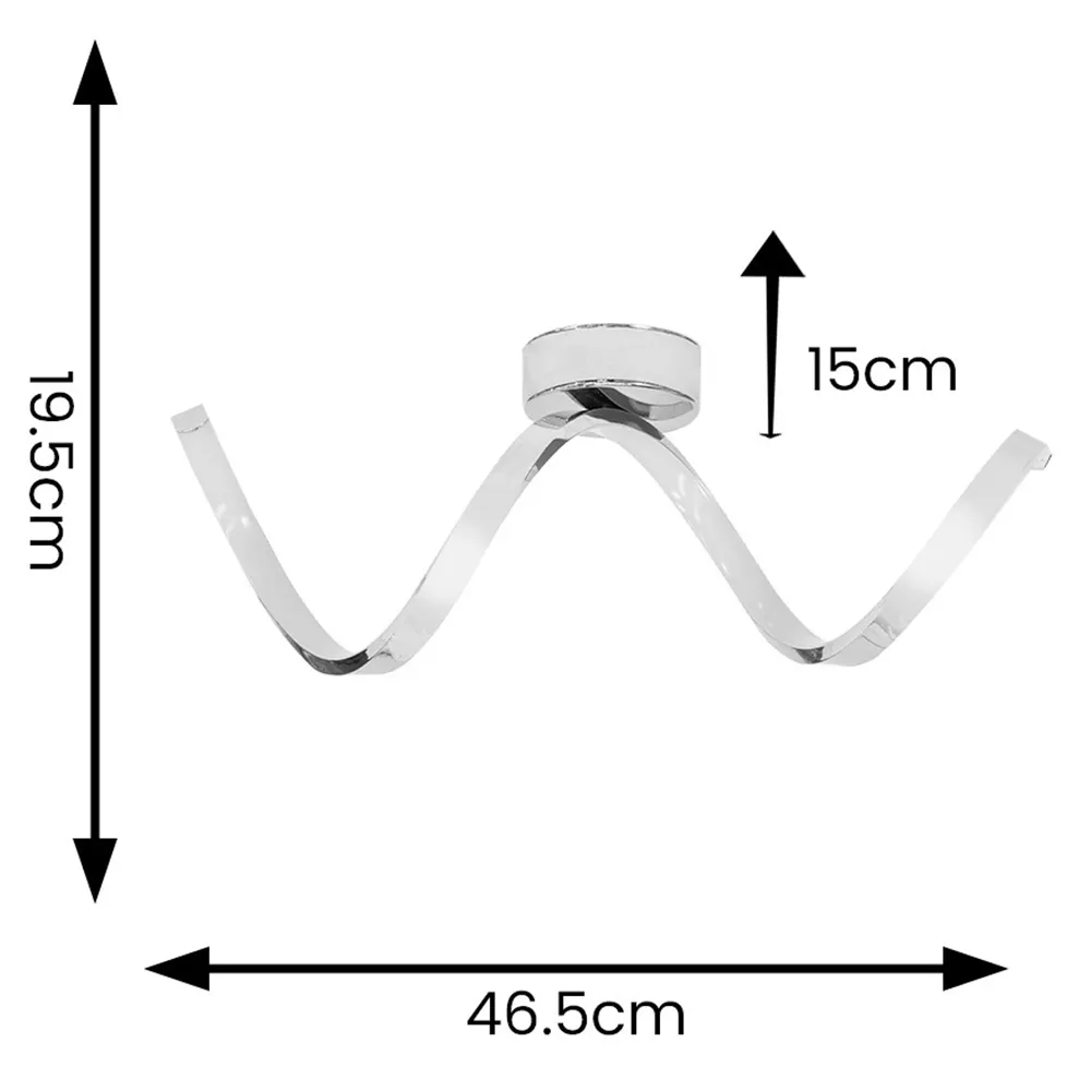 Infinity Chrome Single Twist Integrated LED Ceiling Light - Silver