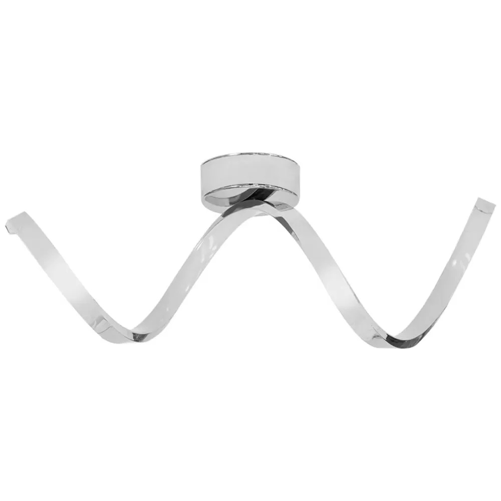 Infinity Chrome Single Twist Integrated LED Ceiling Light - Silver