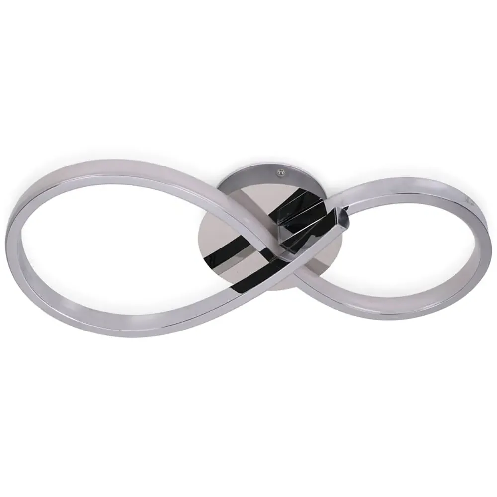 Infinity Chrome Swirl Integrated LED Ceiling Light - Silver