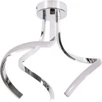 Infinity Chrome Twirl Integrated LED Ceiling Light - Silver