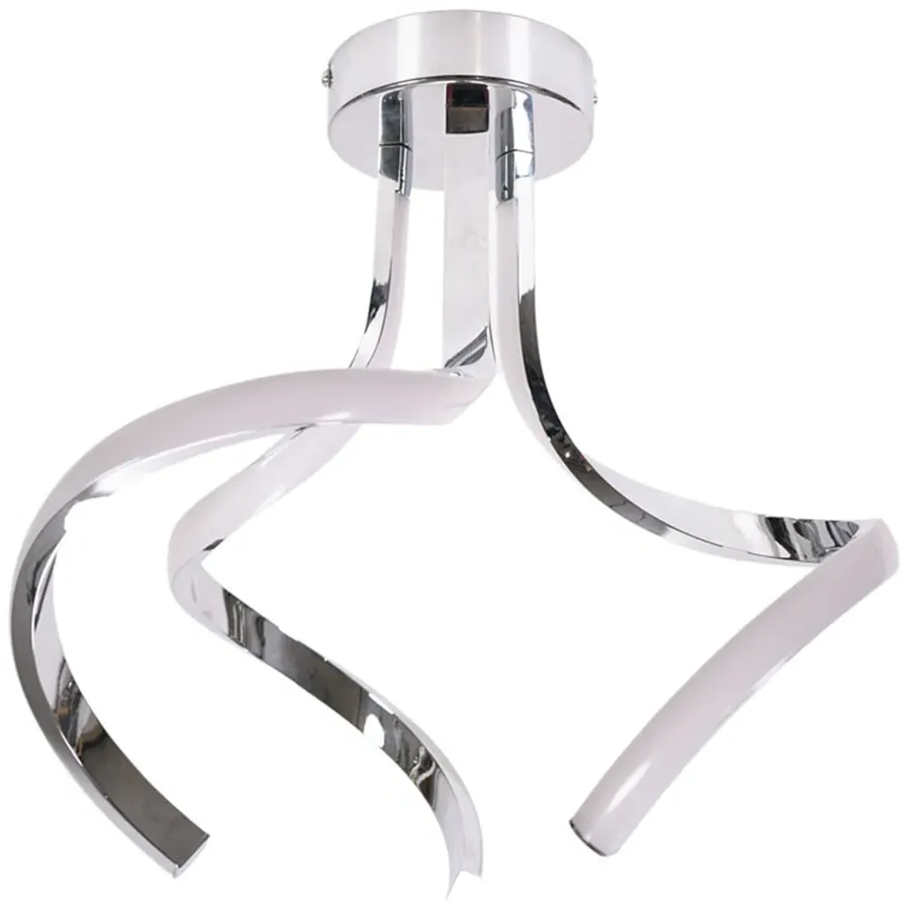 Infinity Chrome Twirl Integrated LED Ceiling Light - Silver