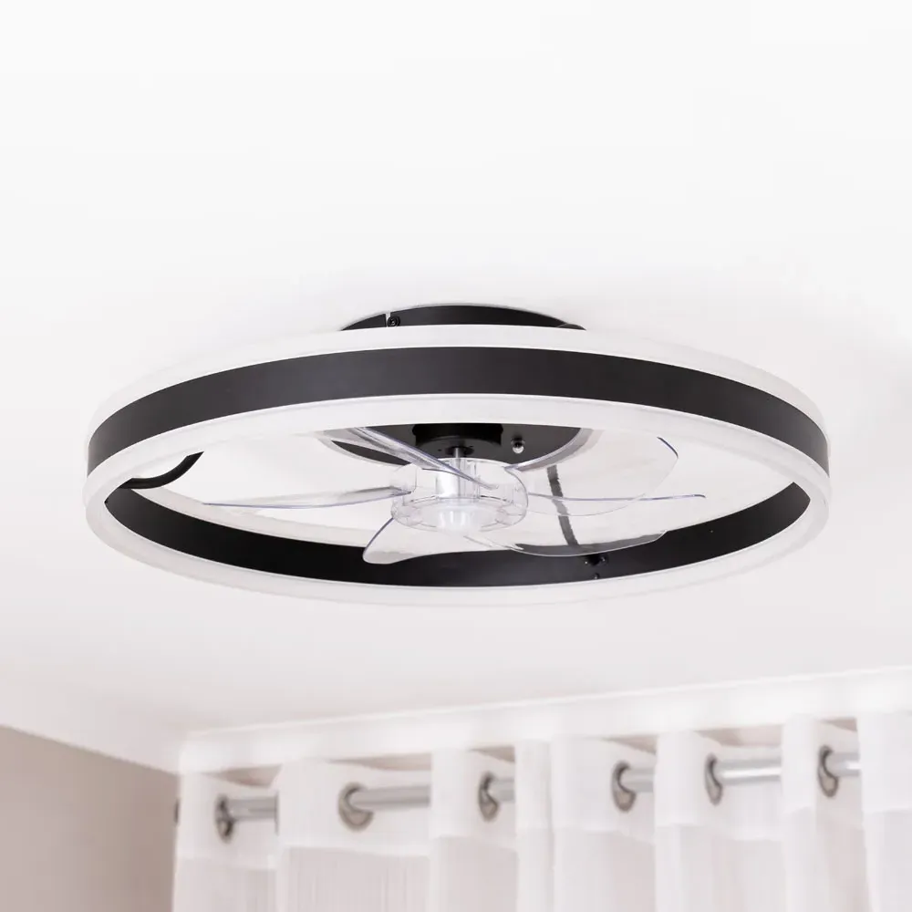 Infinity Circle LED Ceiling Fan with Remote - Black