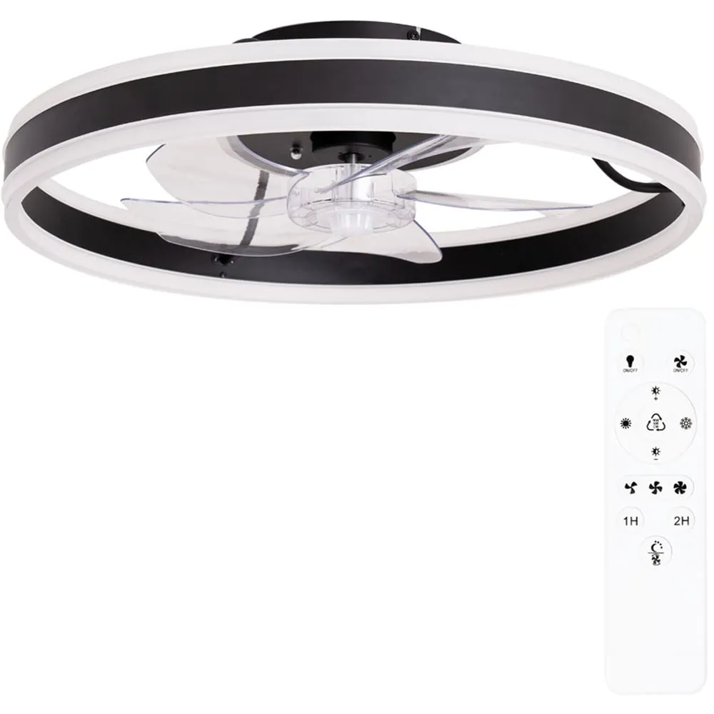 Infinity Circle LED Ceiling Fan with Remote - Black