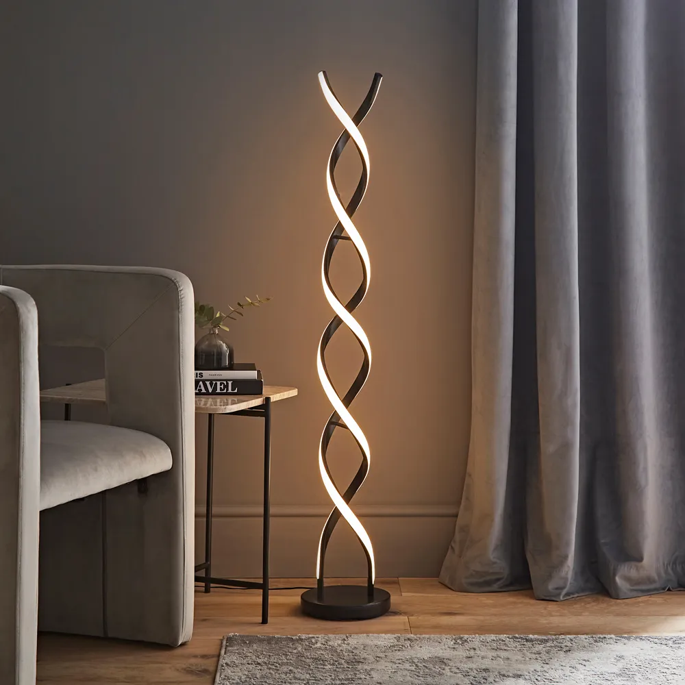 Infinity Double Twist LED Floor Lamp - Black