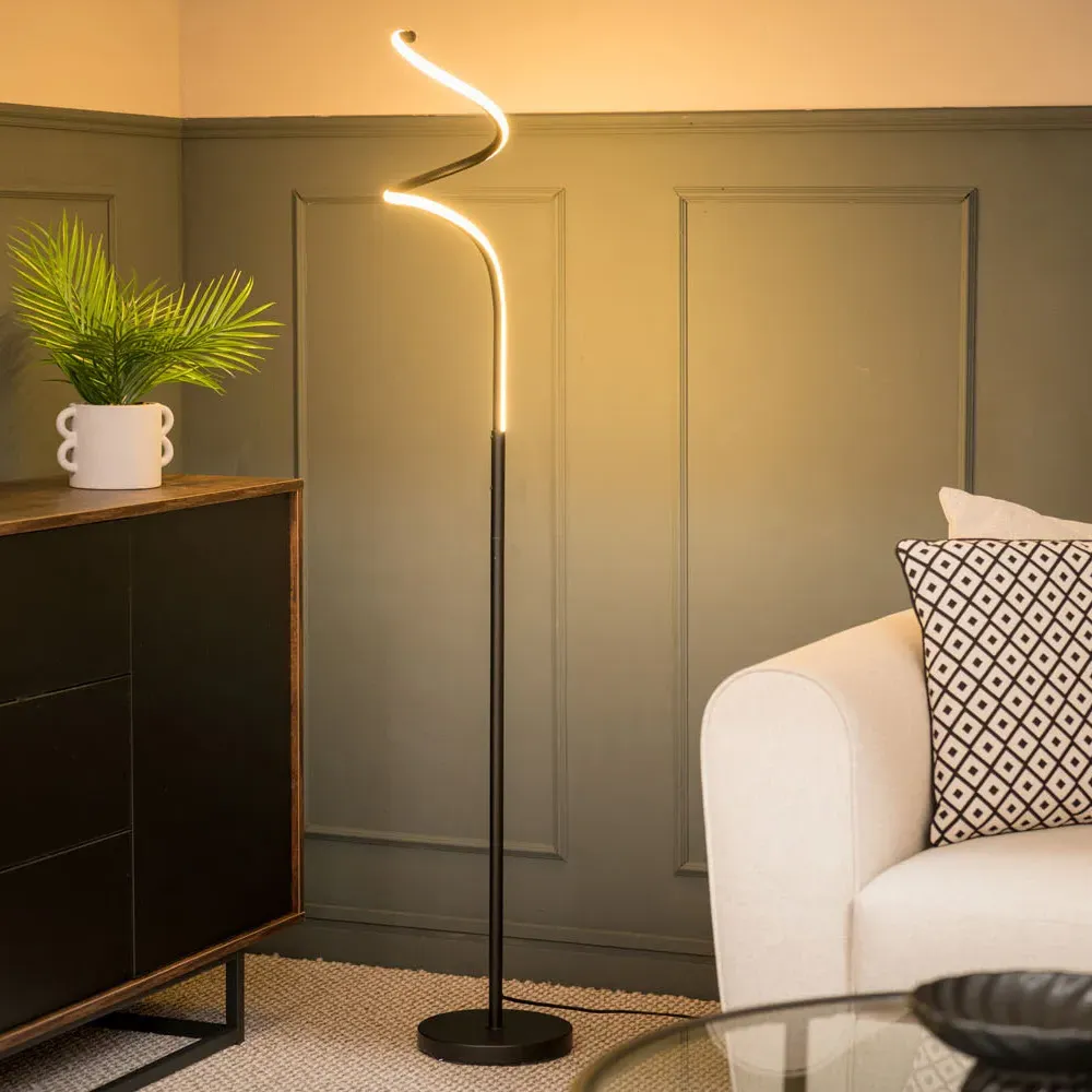 Infinity Single Twist LED Floor Lamp - Black