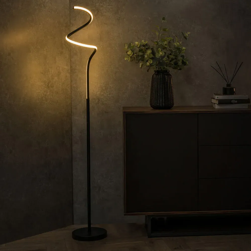 Infinity Single Twist LED Floor Lamp - Black