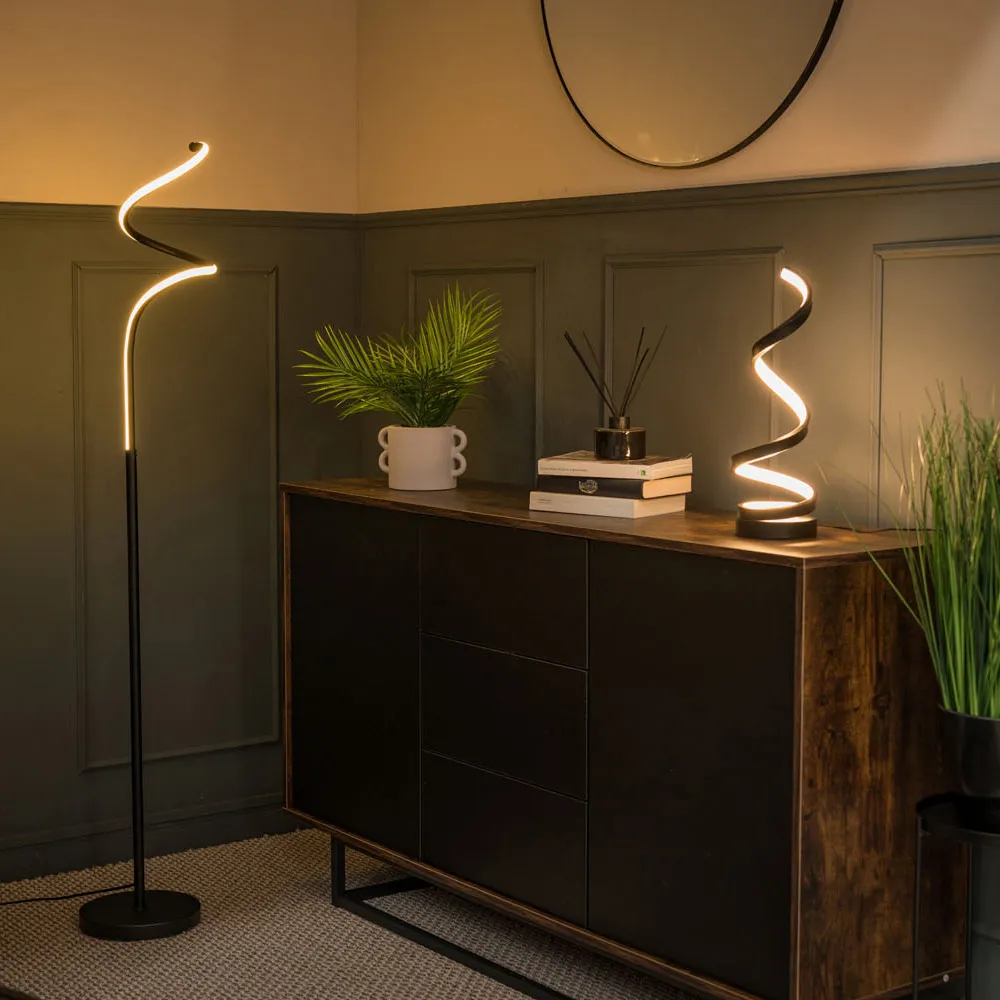 Infinity Single Twist LED Floor Lamp - Black