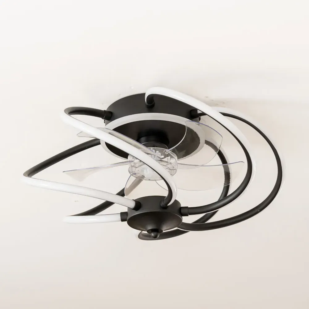 Infinity Swirl LED Ceiling Fan with Remote - Black