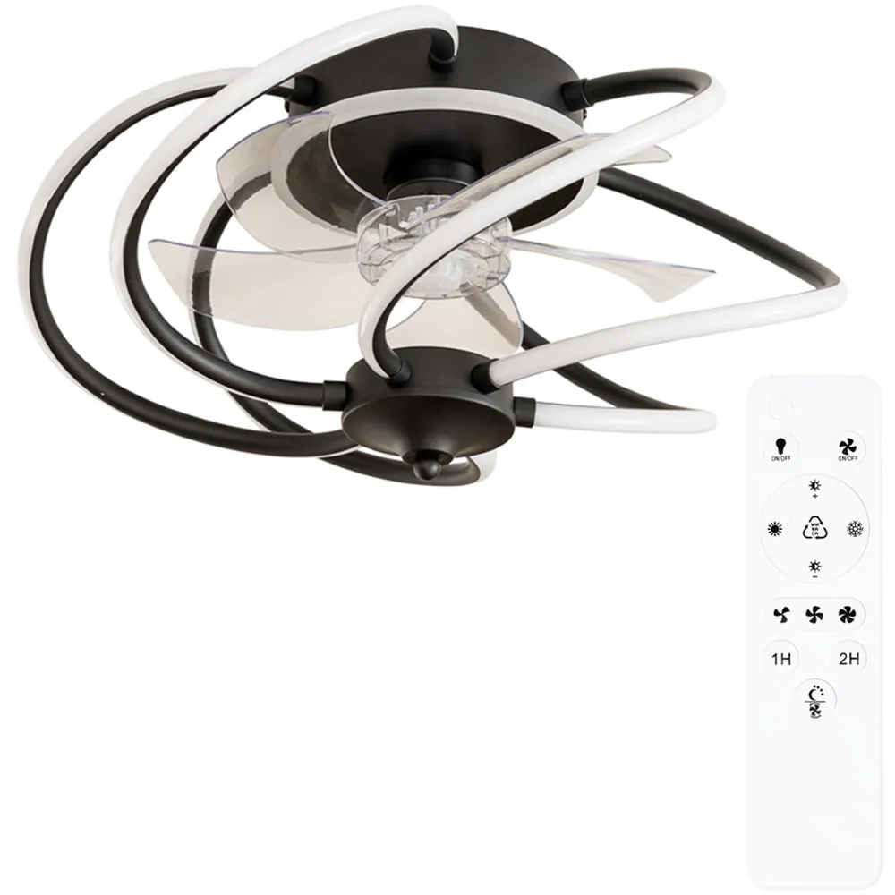 Infinity Swirl LED Ceiling Fan with Remote - Black
