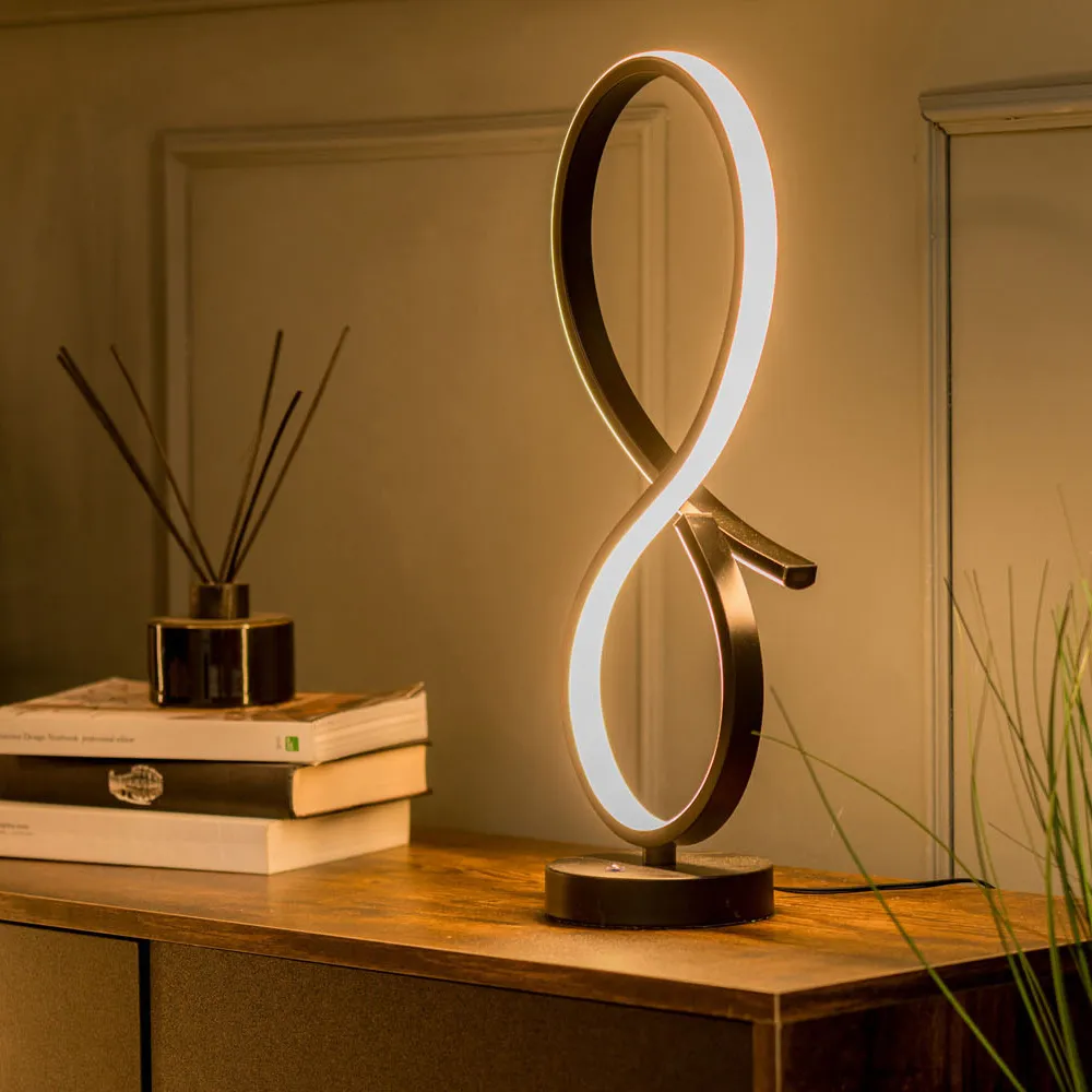 Infinity Swirl LED Table Lamp - Black