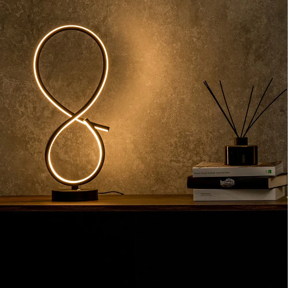 Infinity Swirl LED Table Lamp - Black