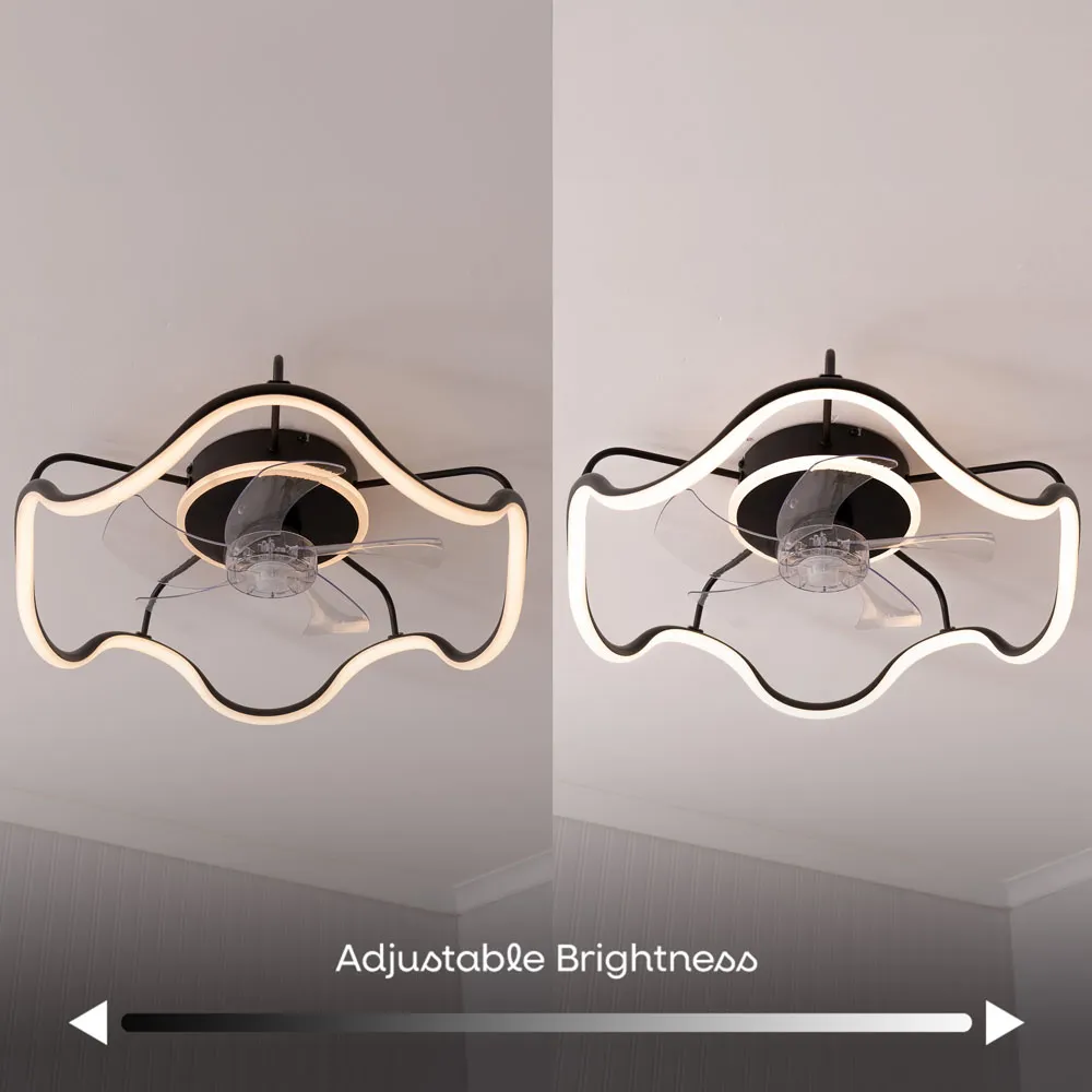Infinity Wave LED Ceiling Fan with Remote - Black
