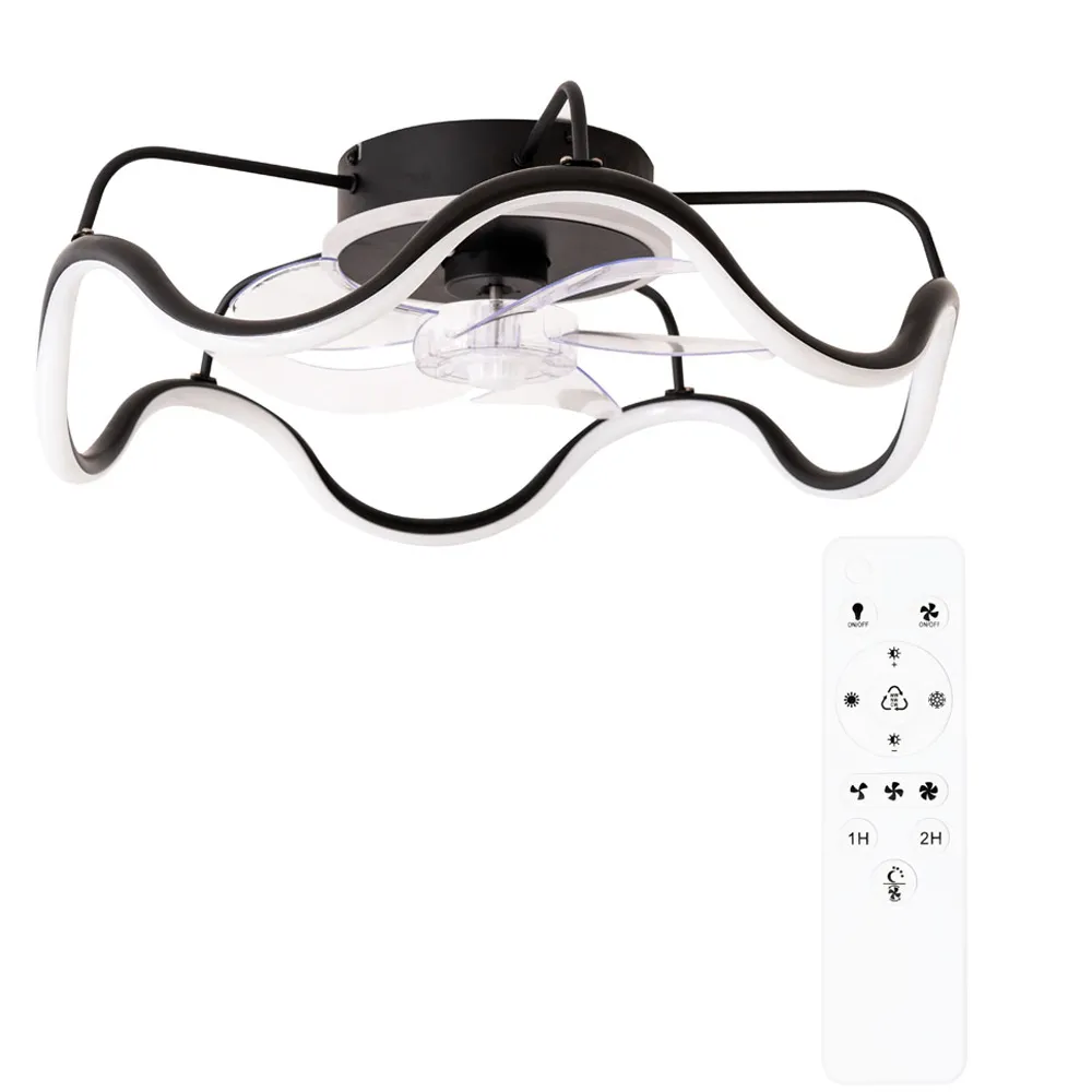 Infinity Wave LED Ceiling Fan with Remote - Black