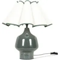 Jamie Scallop Shade Ceramic LED Table Lamp - Green, Natural