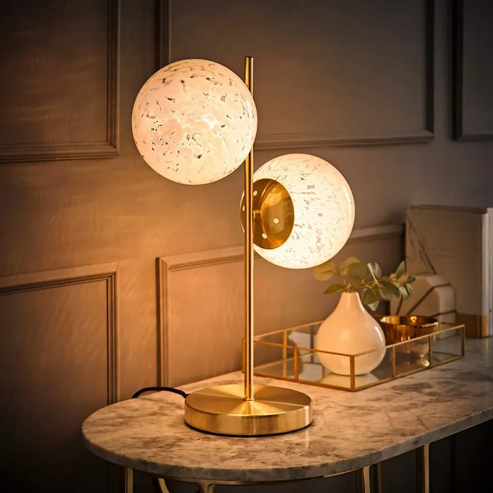 Jas 2-Light Ceiling Light - Gold, Confetti Glass