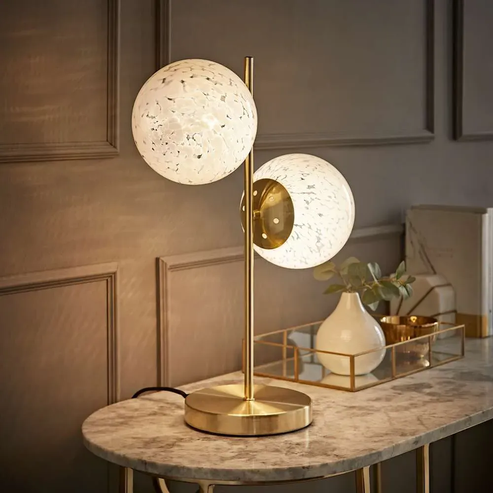 Jas 2-Light Ceiling Light - Gold, Confetti Glass