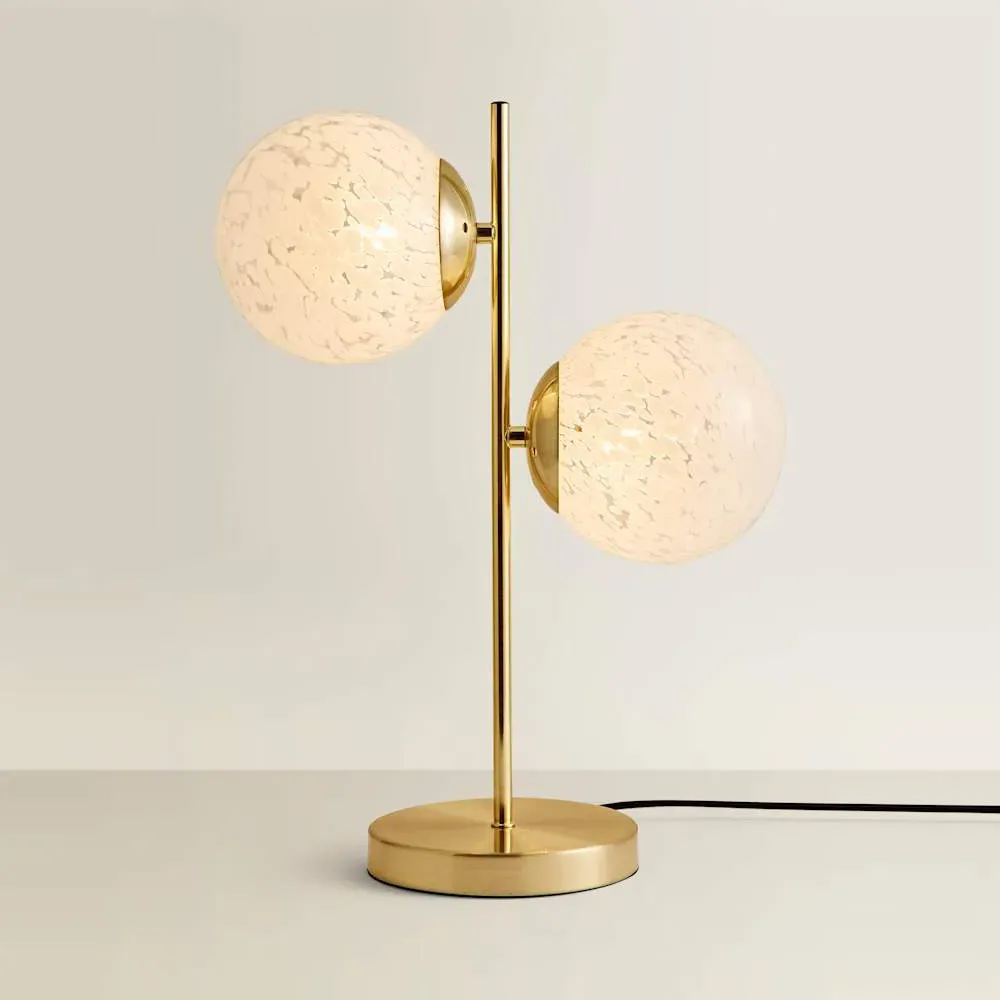 Jas 2-Light Ceiling Light - Gold, Confetti Glass