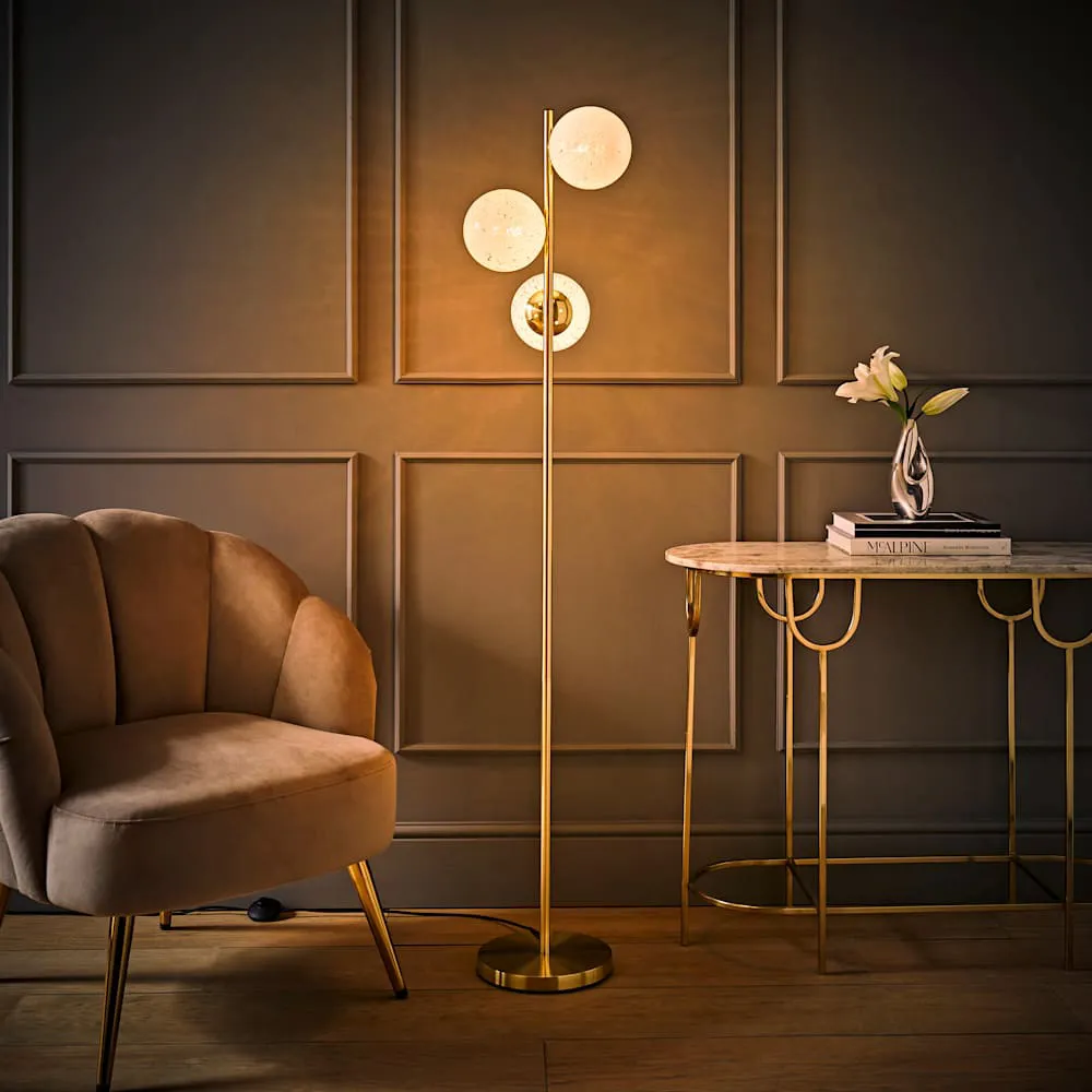 Jas 3-Light Ceiling Light - Gold, Confetti Glass