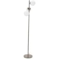Jas 3 Way Globe Shade Floor Lamp - Silver Chrome, Glass