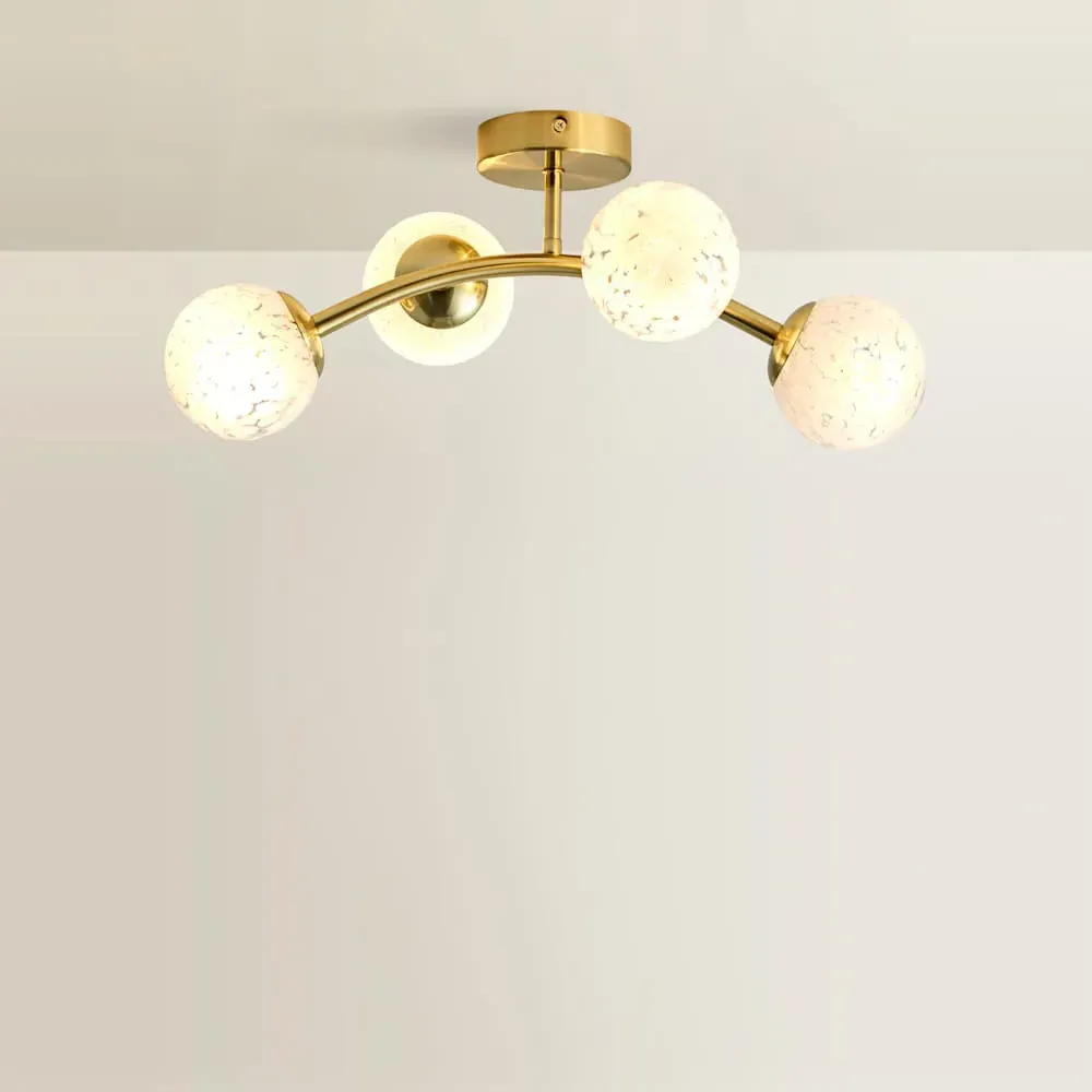Jas 4-Light Ceiling Light - Gold, Confetti Glass