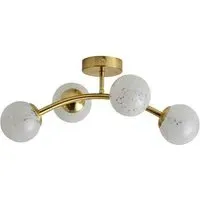 Jas 4-Light Ceiling Light - Gold, Confetti Glass