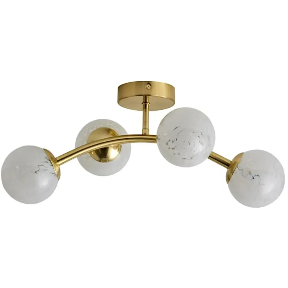 Jas 4-Light Ceiling Light - Gold, Confetti Glass