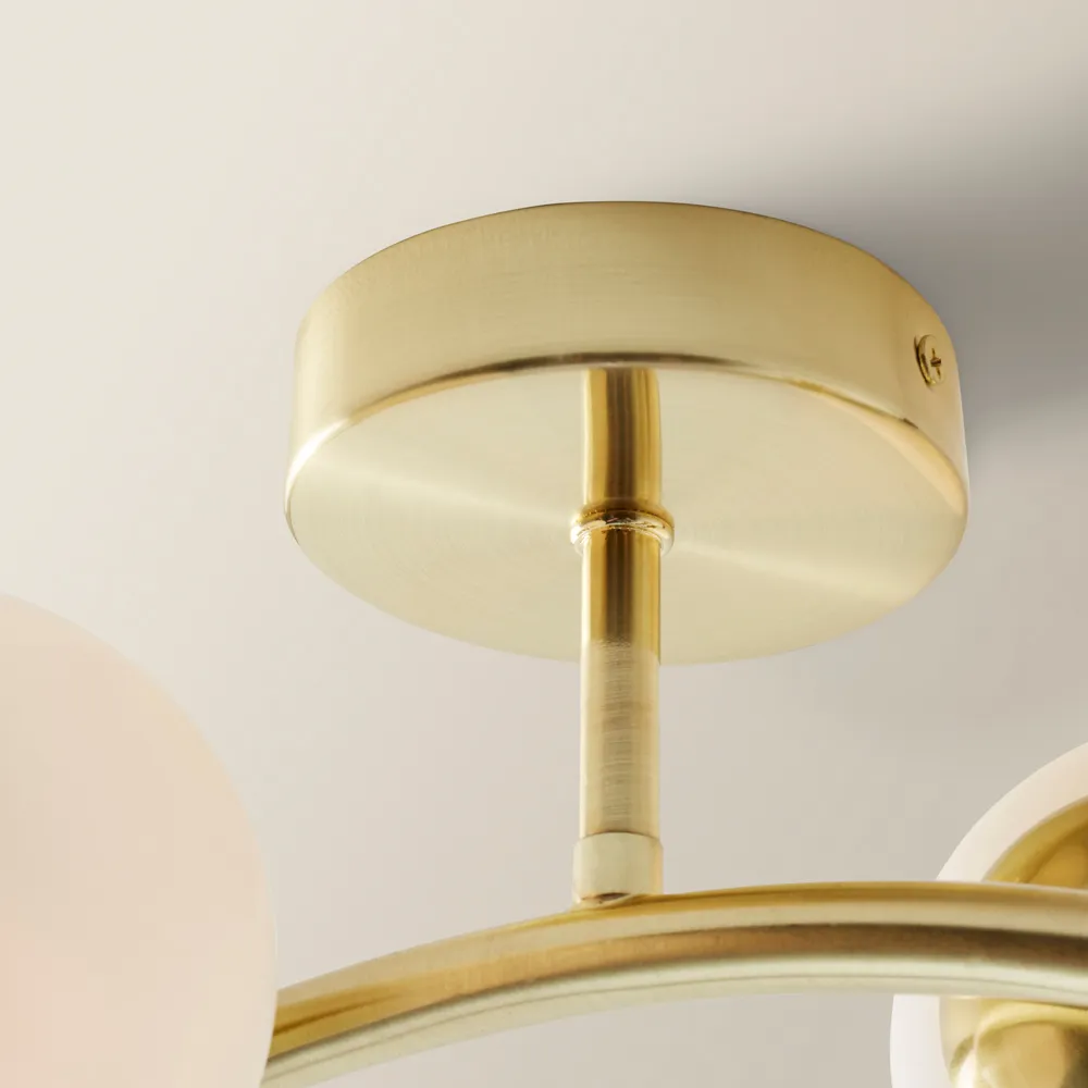 Jas 4 Way LED Ceiling Light - Gold, Glass