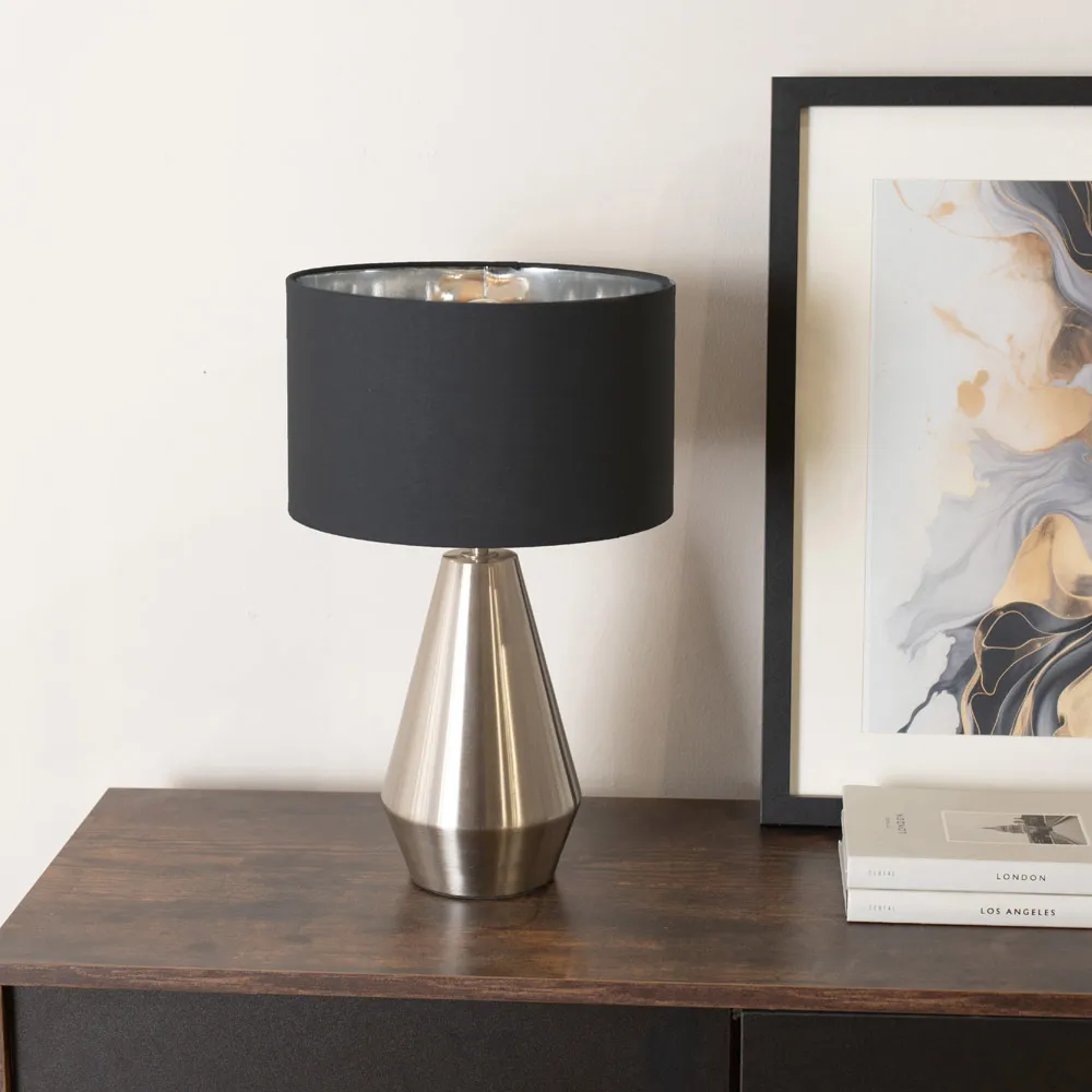 Jax Dimmable LED Touch Table Lamp - Black, Fabric