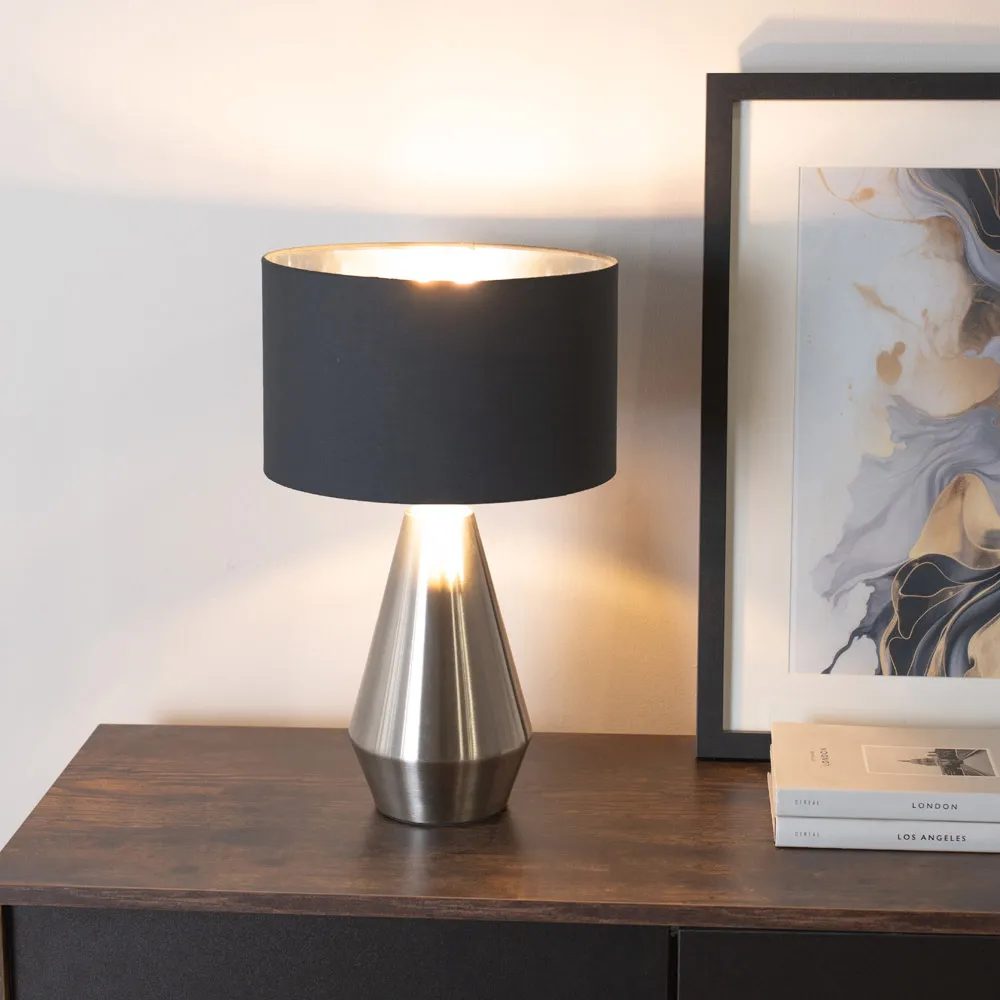 Jax Dimmable LED Touch Table Lamp - Black, Fabric