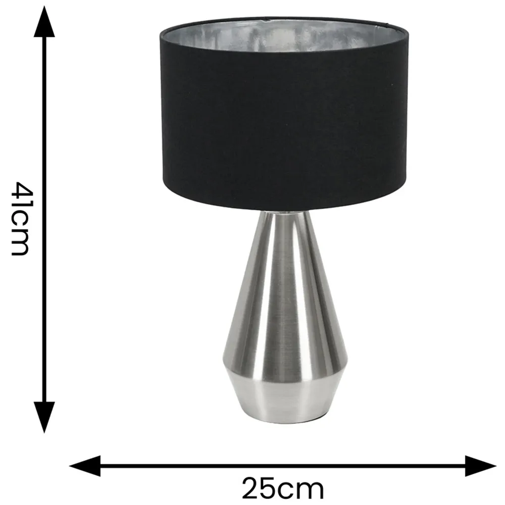 Jax Dimmable LED Touch Table Lamp - Black, Fabric