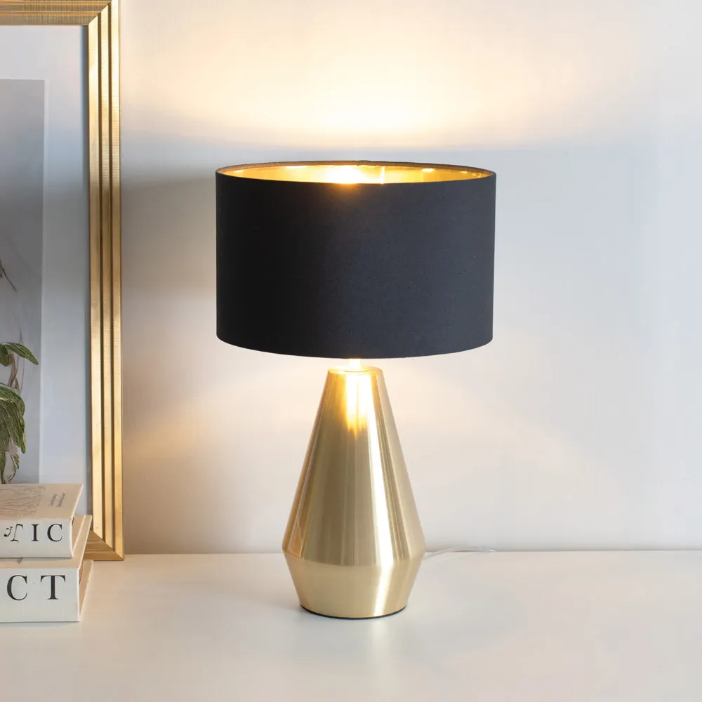 Jax Dimmable LED Touch Table Lamp - Black, Gold