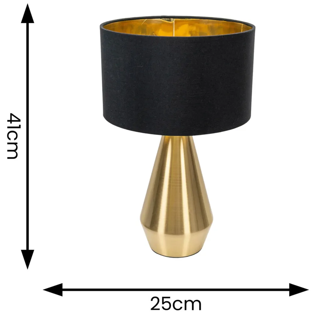 Jax Dimmable LED Touch Table Lamp - Black, Gold