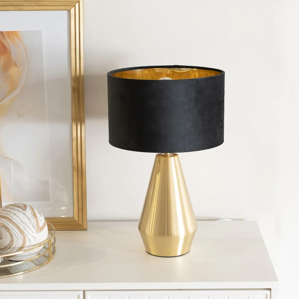 Jax Dimmable LED Touch Table Lamp - Black, Velvet