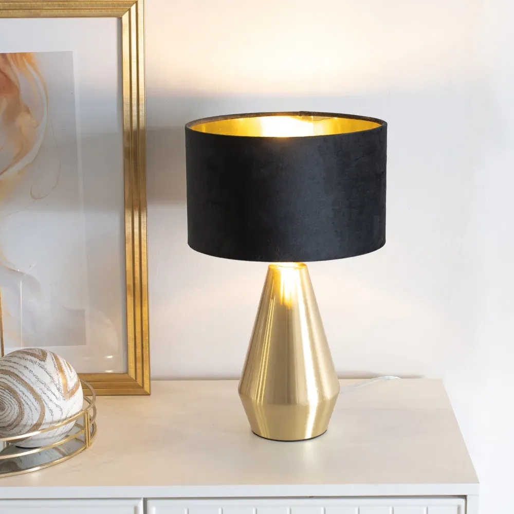 Jax Dimmable LED Touch Table Lamp - Black, Velvet