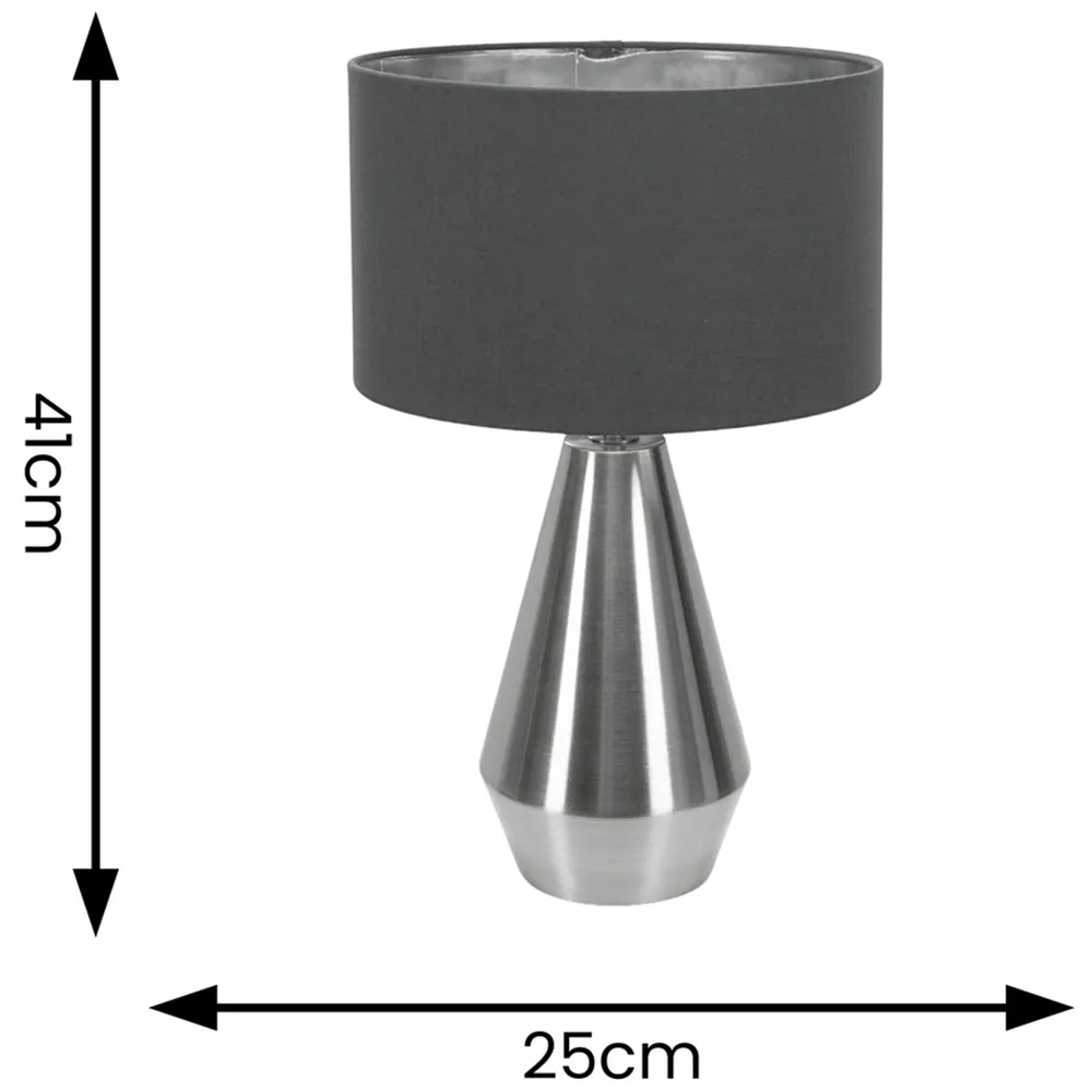 Jax Dimmable LED Touch Table Lamp - Charcoal