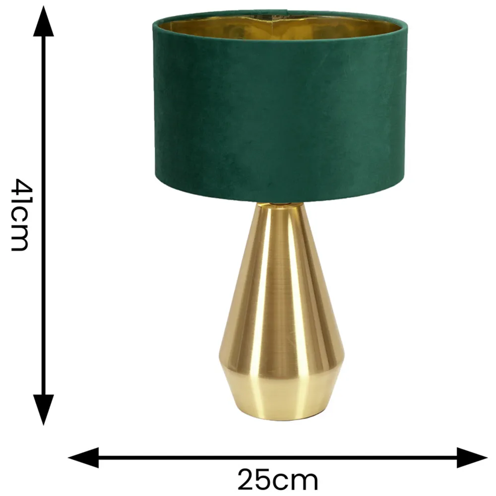 Jax Dimmable LED Touch Table Lamp - Green, Velvet