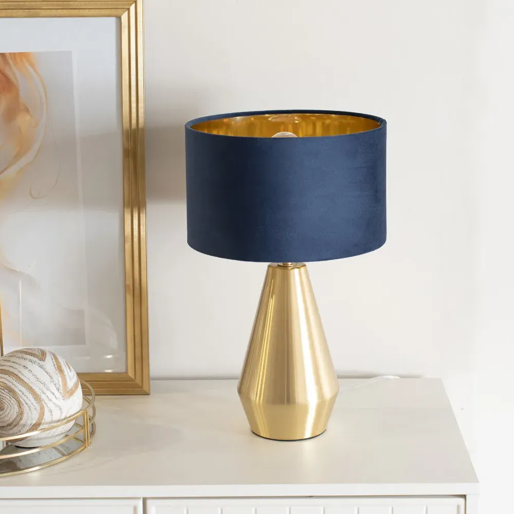 Jax Dimmable LED Touch Table Lamp - Navy Blue, Velvet